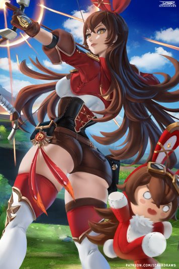 izhar-draws-amber-genshin-up