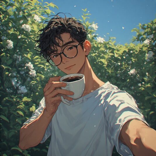 cute_spanish_man_garden_selfie