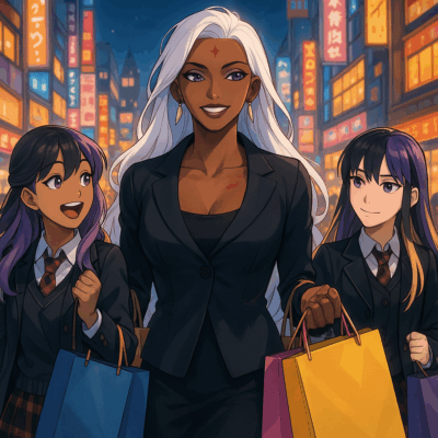 Twilight Stroll Through Shopping District