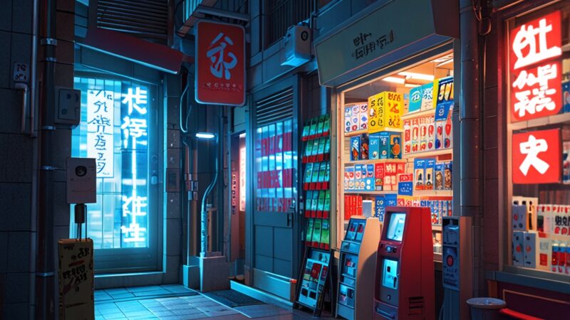 Leonardo_Anime_XL_Little_neon_manga_book_shop_on_streets_of_Ak_0