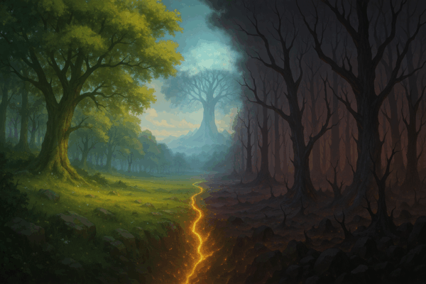 Mystical Divide_ Forest and Wasteland