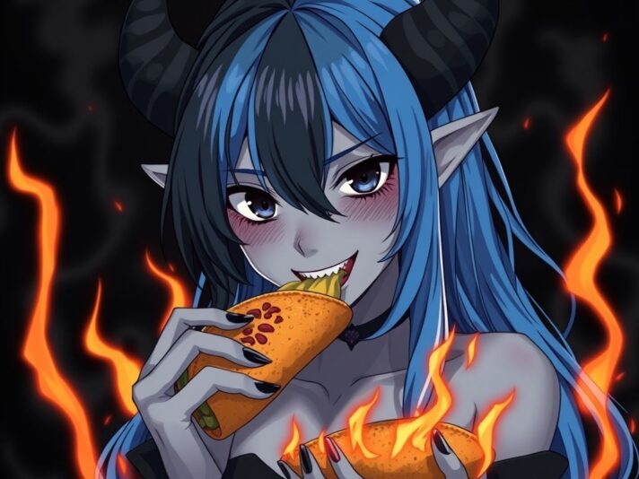 zezablack fire eating taco