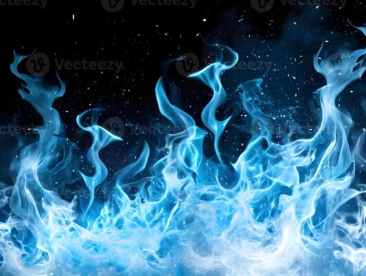 ai-generated-blue-and-white-gradient-fire-background-on-black-background-high-quality-ai-generative-photo