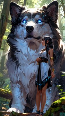 Leonardo_Anime_XL_cosmic_spirit_giant_dog_god_white_fur_blue_e_1