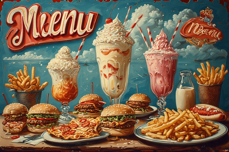 Create_a_retro_50s_menu_with_t