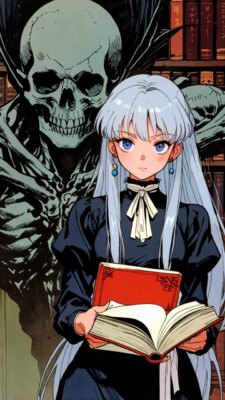 Leonardo_Anime_XL_beautiful_gothic_woman_with_half_black_hair_2