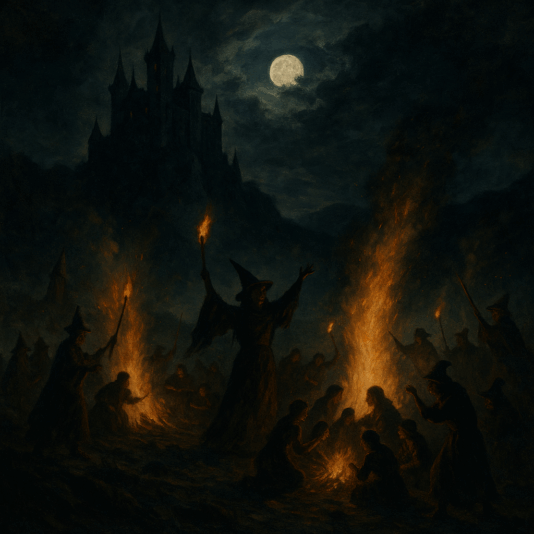 Walpurgis Night Under Moonlit Skies