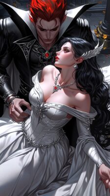 Leonardo_Anime_XL_red_haired_vampire_god_with_gray_skin_lookin_3