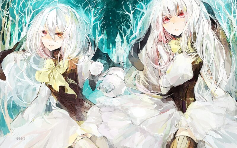 red eyes white hair two girls anime girls 1891x1182 wallpaper_www.wallpapername.com_35