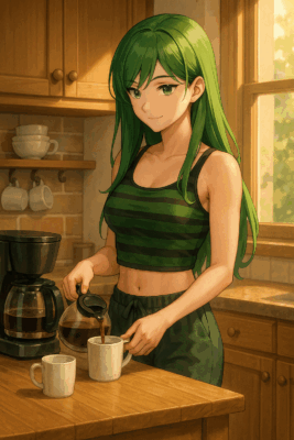Morning Brew in Sunlit Kitchen