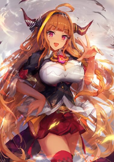 yande.re 632792 sample cleavage hololive horns kiryuu_coco tail thighhighs trrcmb