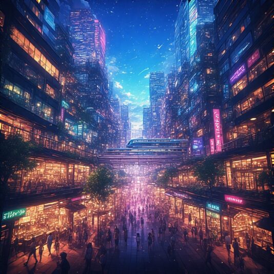 shopping district at night II