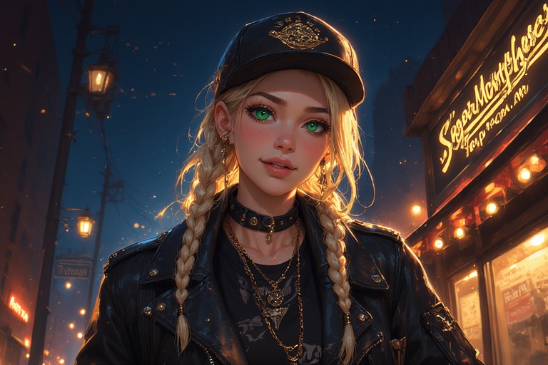 An_attractive_woman_with_green